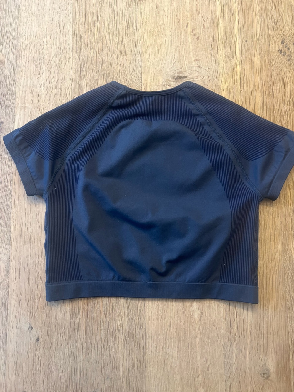Offline by Aerie Black Seamless Ribbed Short Sleeve Crop Top XS
